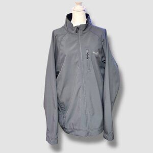 Ballys Casino Mens Softshell Jacket 3XL Grey Lined EUC Zipper Pockets Classic